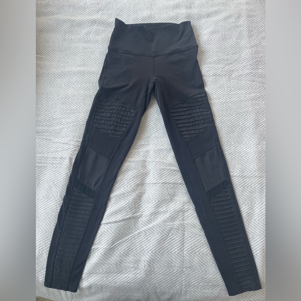 Alo High Waist Yoga Leggings Moto Black